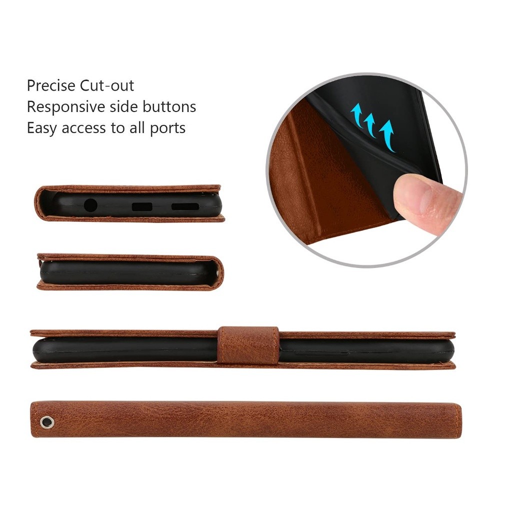 Leather Case Casing Kulit Flip Wallet Cover Case Flip Case XIAOMI REDMI 10C / XIAOMI POCO C40 - Gambar 2