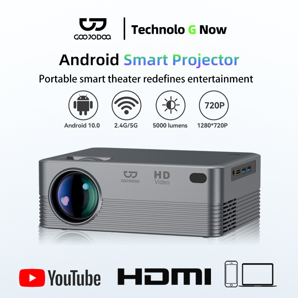 Goojodoq Protable Mini Projector for 1080P Full HD Video Digital ...