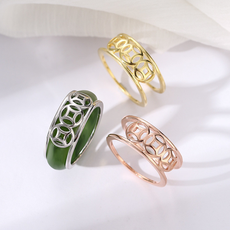 925 Sterling Silver Ring Frame Women's DIY Handmade Inlaid Emerald ...