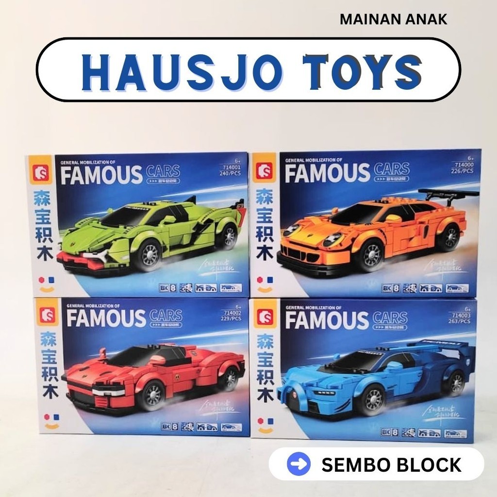 Sembo Building Block Famous Car Collection (714000 - 714003) | Shopee ...