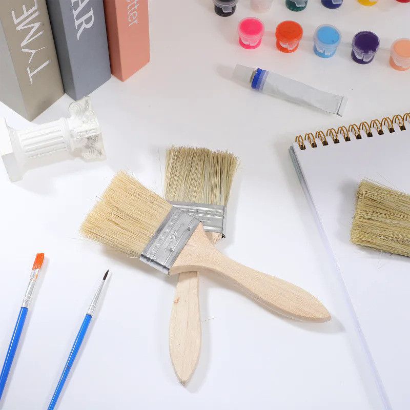 10 Pcs Thickened Wooden Handle Paint Brushes For Acrylic Painting