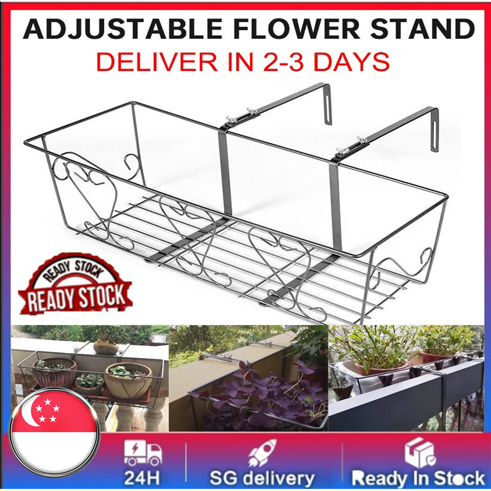 【SG STOCK】 Adjustable Hanging Rack Balcony Railing Stainless steel ...