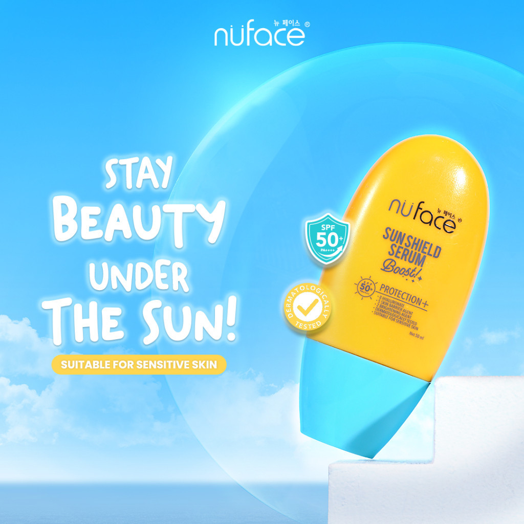 Nuface Sun Shield Serum Boost Protection SPF 50+ PA++++ 50ml Nu Face / Merah Jingga Official - Gambar 4