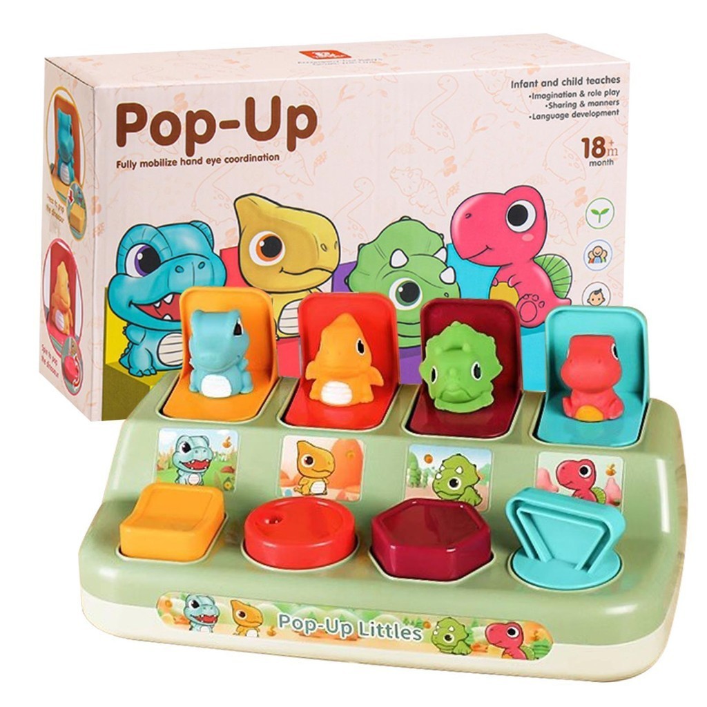 Dinosaur Pop Toy Box Color Sorting Dino Animal Pop out Box Color ...