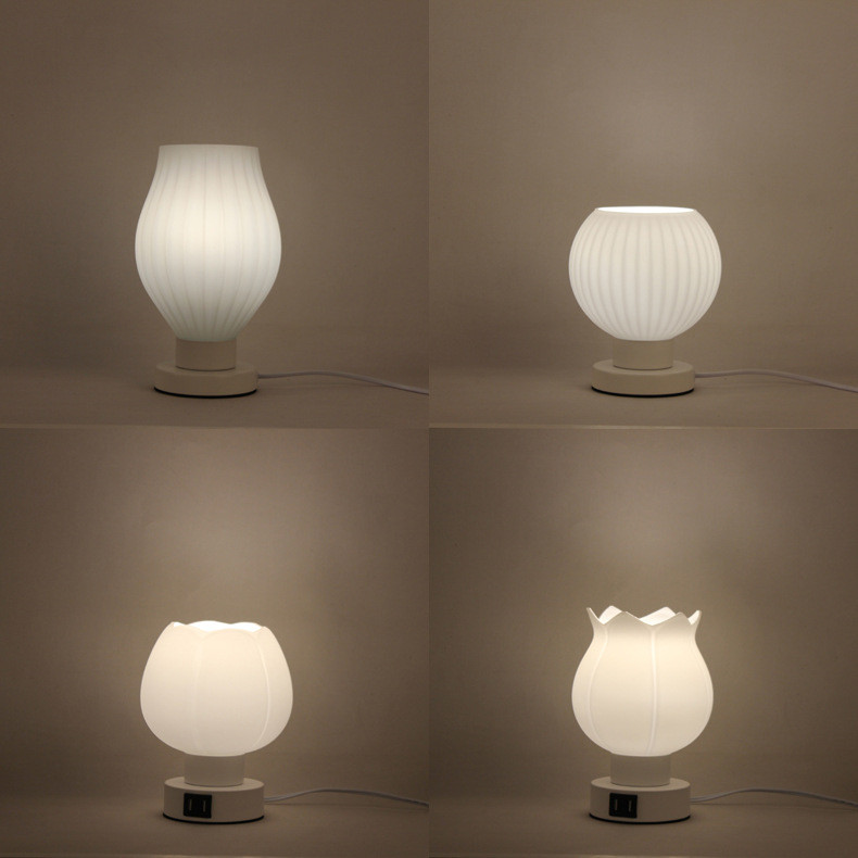 Nordic Minimalist Glass Lamp Touch Dimming Bedroom Bedside Lamp Study ...