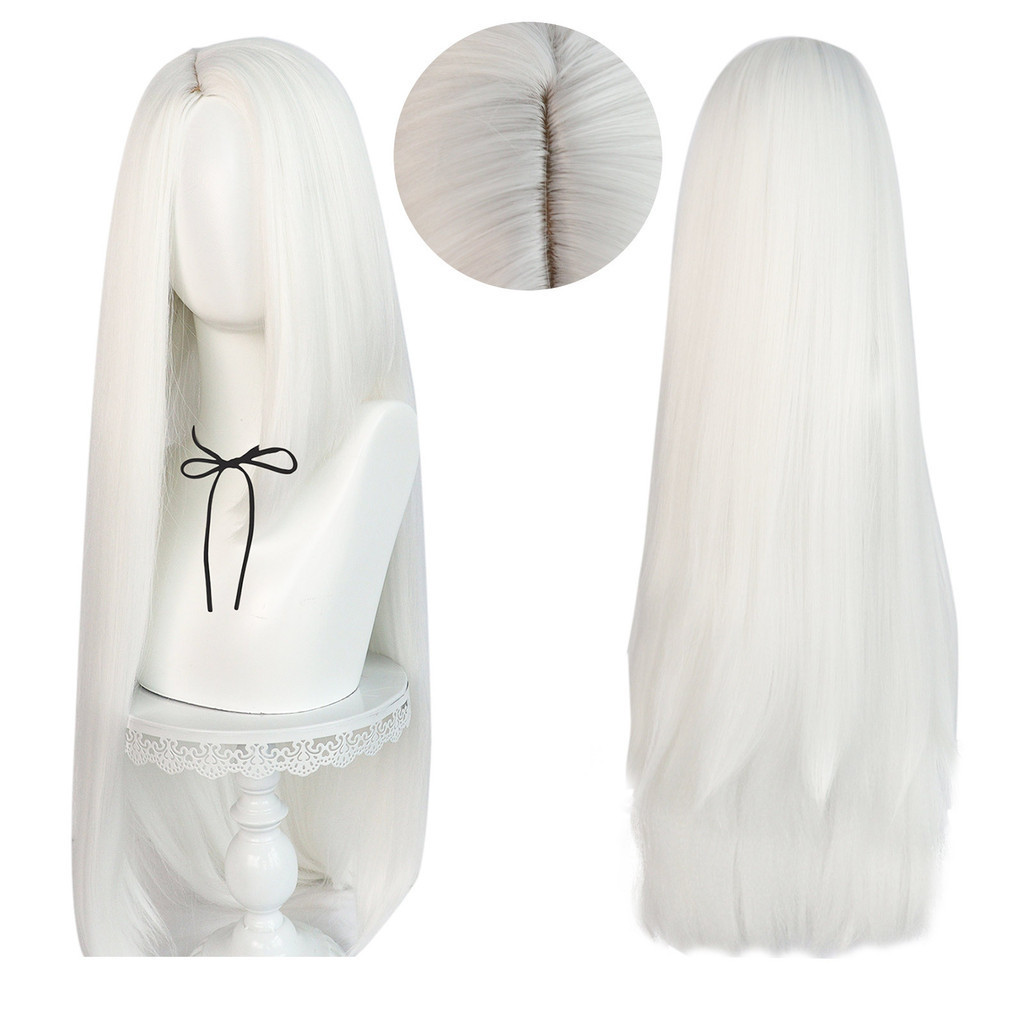 Vaggie Cosplay Wig Hazbin Hotel Long White Heat Resistant Synthetic ...