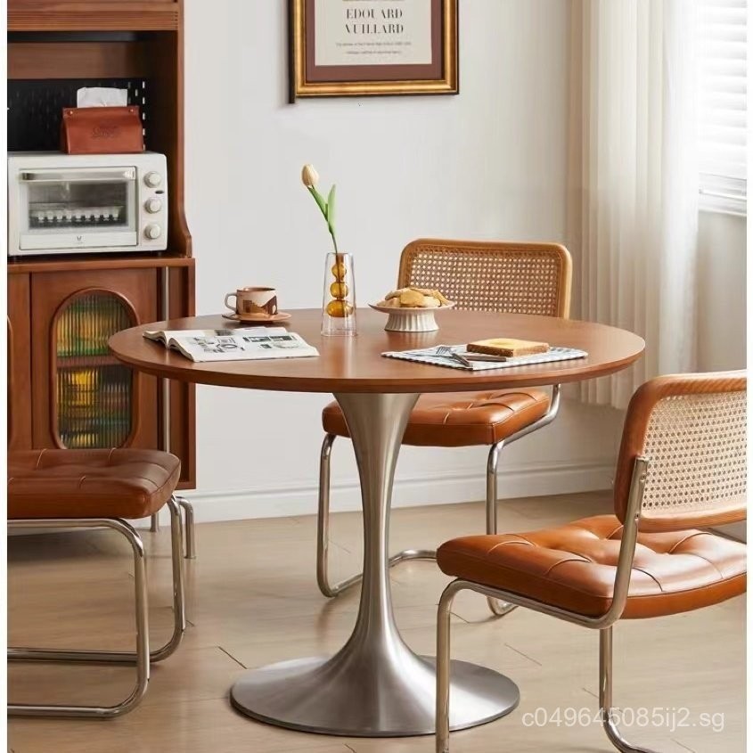 Nordic Retro Solid Wood round Dining Table Home Small Apartment Dining ...