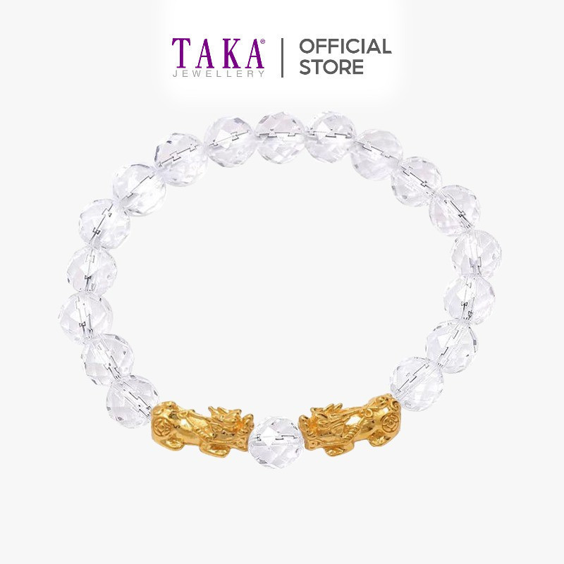 TAKA Jewellery 999 Pure Gold Double Pixiu Beads Bracelet Shopee Singapore