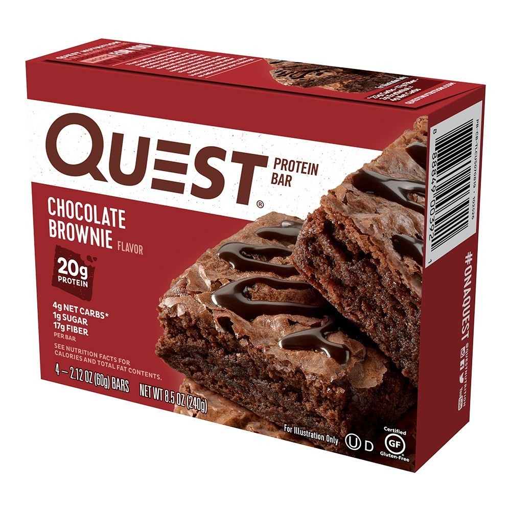 (Expiry 20th july 2024) Quest Protein Bar Chocolate Brownie (4 x 60g