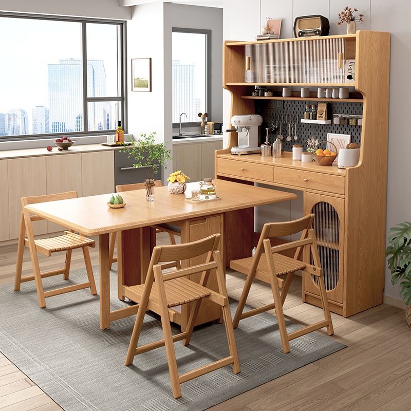 All Solid Wood Dining Side Cabinet Dining Table Integrated High Cabinet ...