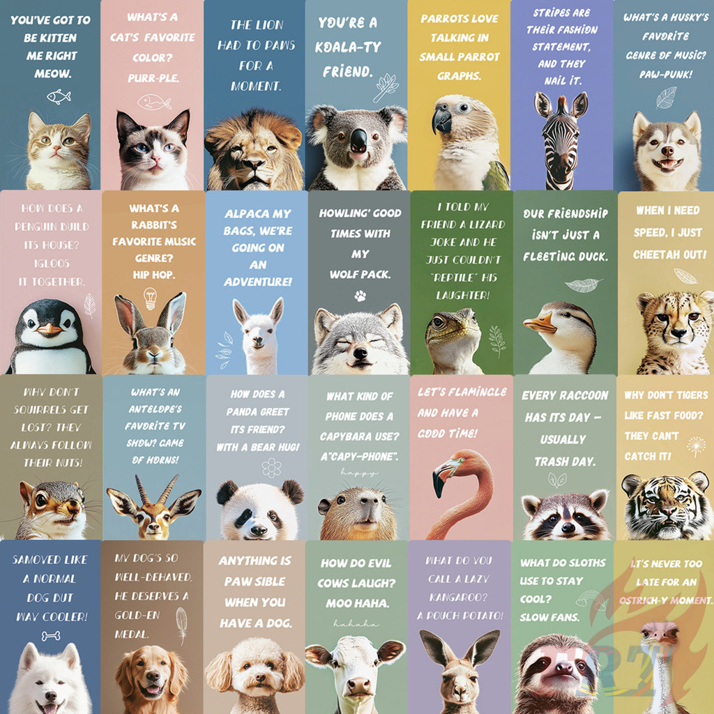 Animals Funny Introduction Bookmarks 30Pcs/Set Fashion Books Marker of ...