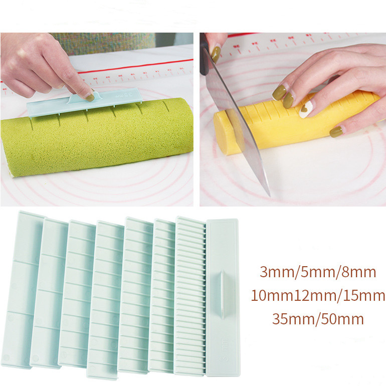 8 Pcs Baking Cookie Biscuit Cutting Thickness Scale Swiss Roll Cake ...