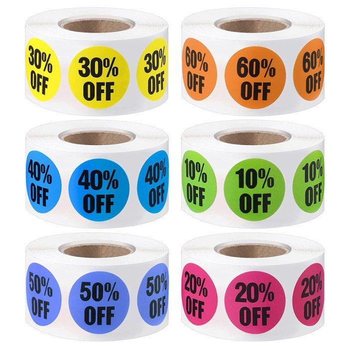 Discount Off Sticker 25mm Round Label Sticker diameter 2.5 cm (500 pcs ...