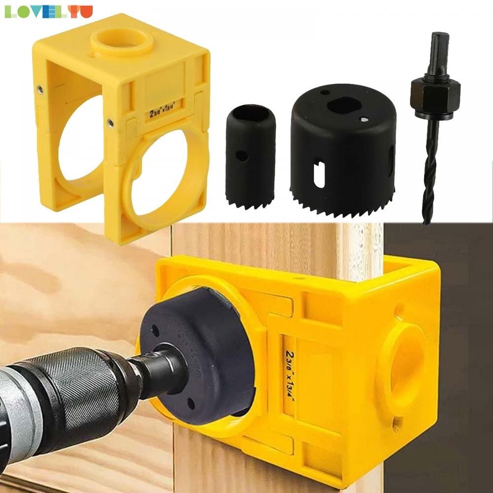 Door Lock Installation Tools Set Featuring Adjustable Plastic Template ...