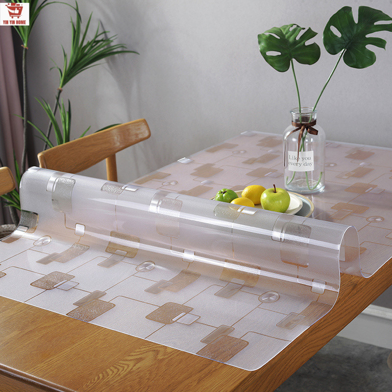 Pvc Tablecloth Waterproof Oil-Proof Anti-Scalding Table Mat Transparent ...