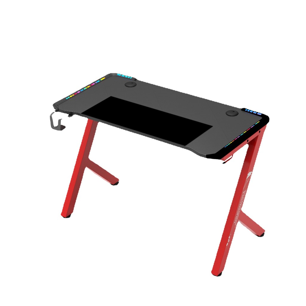 RGB Computer Desktop Table Home Carbon Fiber Gaming Desk Bedroom Table ...