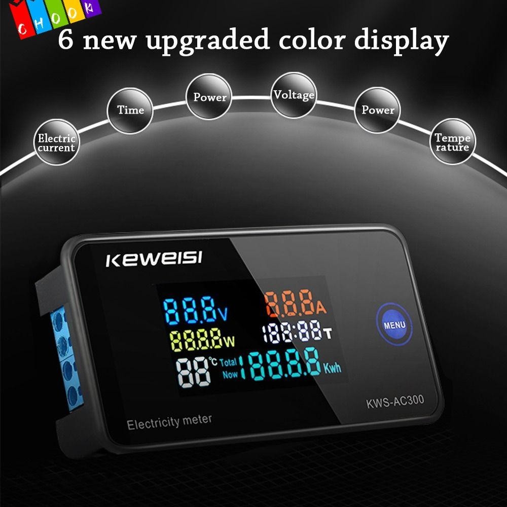 CHAAKIG Digital AC Voltmeter KWS-AC300 LCD Display 0-100A Power Current ...