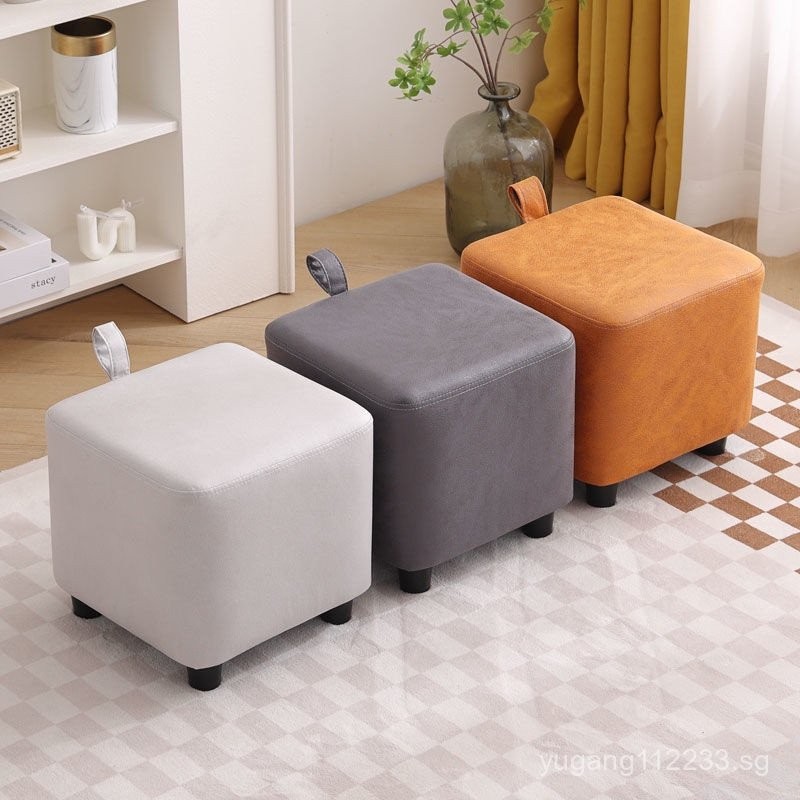 Small Stool Household Low Stool Non-Slip Durable Faux Leather Bench ...
