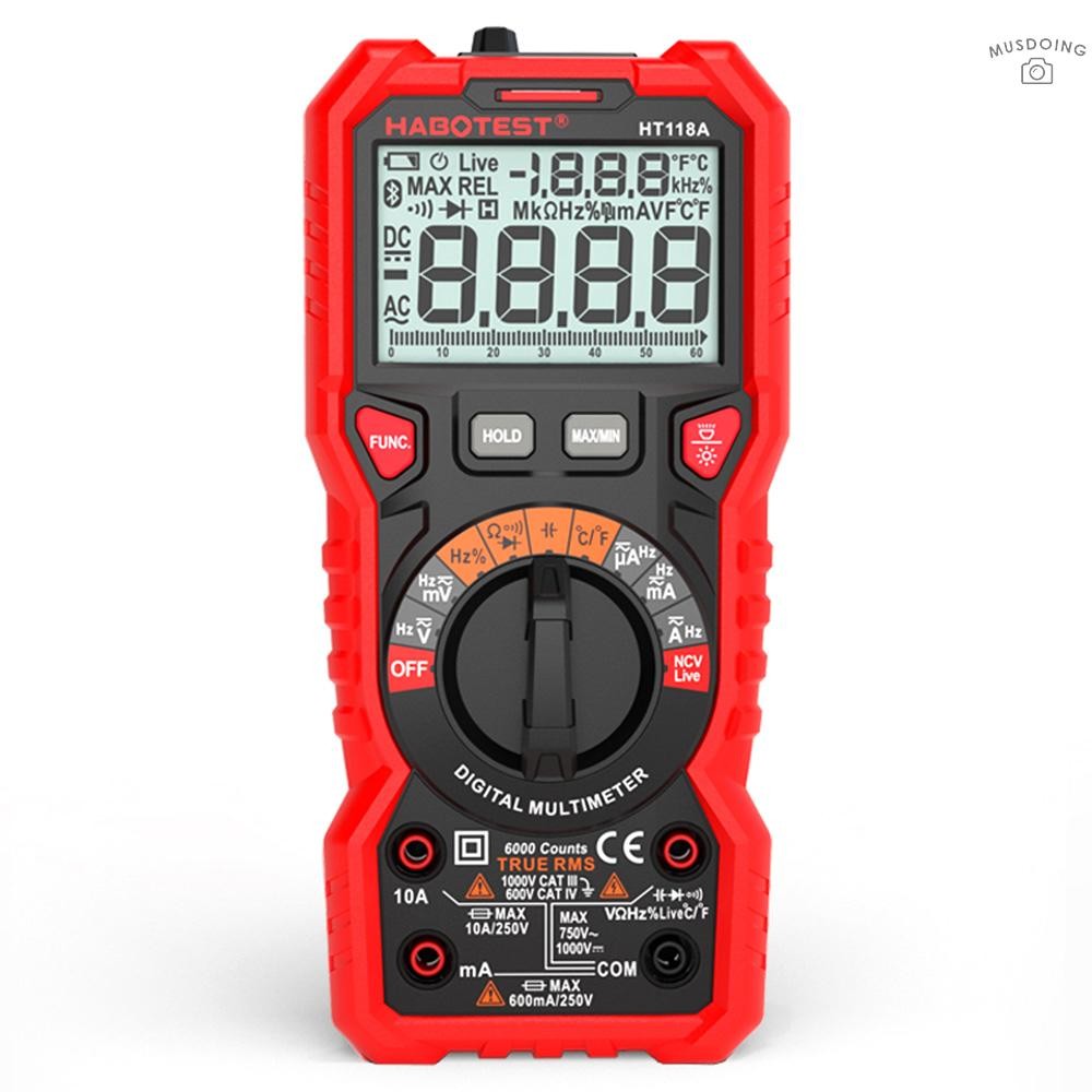 HABOTEST HT118A Digital Multimeter Auto Range Multi-meter 6000 Counts ...