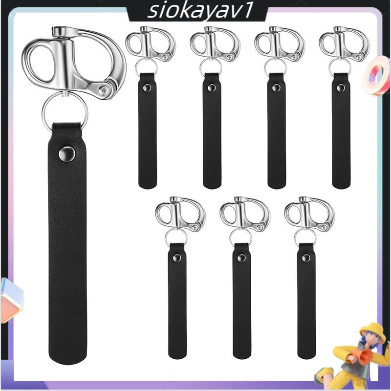 8 Pcs Quick Release Snap Shackle with PU Leather Handle 316 Stainless ...