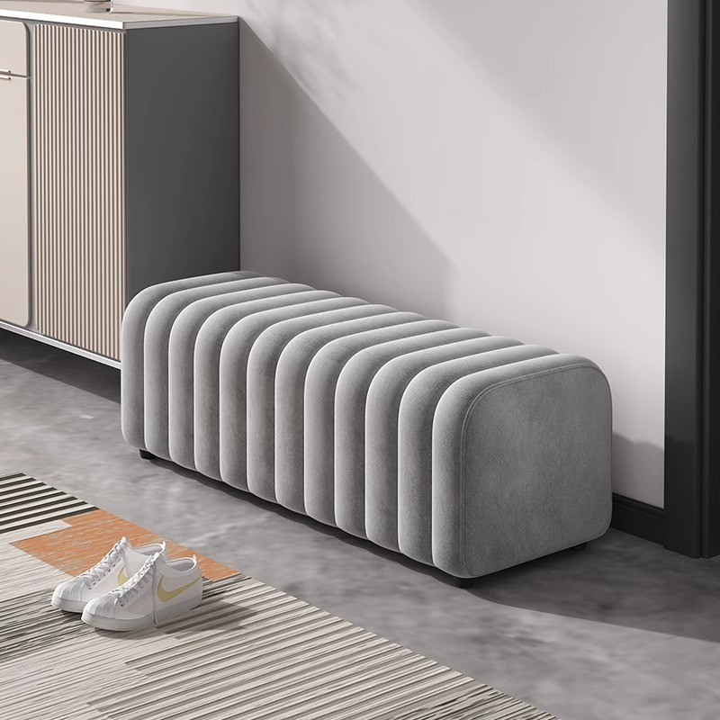 Home Bedroom Soft Cushion Bed End Stool Rectangular Sofa Side Stool ...