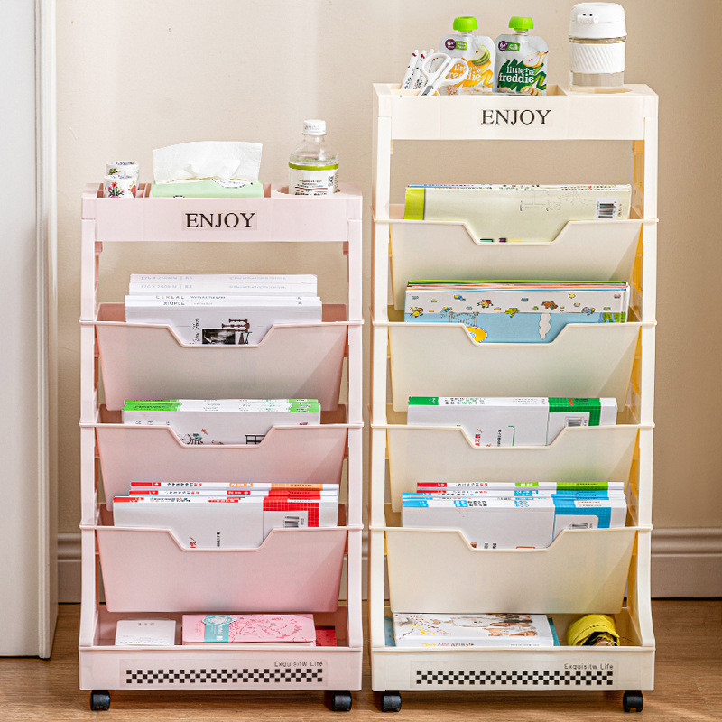 [48H Shipping] Movable Slanted Bookshelf Book Organizer Desk Storage ...