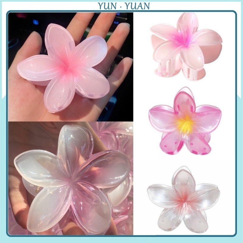 [YUNYUAN] Pink Holographic Hair Clip Collection Beauty Hair Accessories Cute Girl Shark Clip Beautiful Hair Clip Set