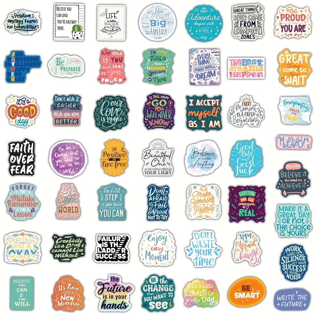 [In stock/COD]100pcs Motivational Quote Stickers, Inspirational Words ...