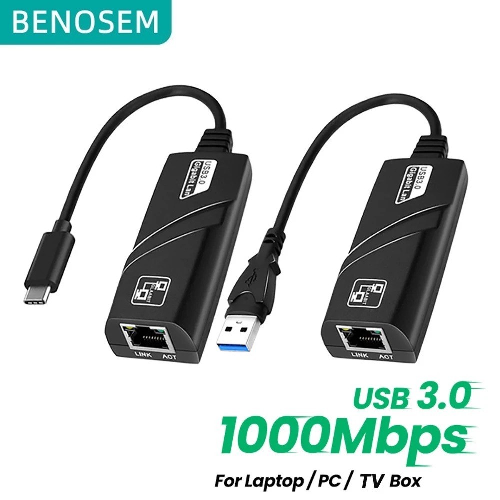 BENOSEM 100/1000Mbps USB 3.0 Wired Network Card USB to RJ45 Type C to ...