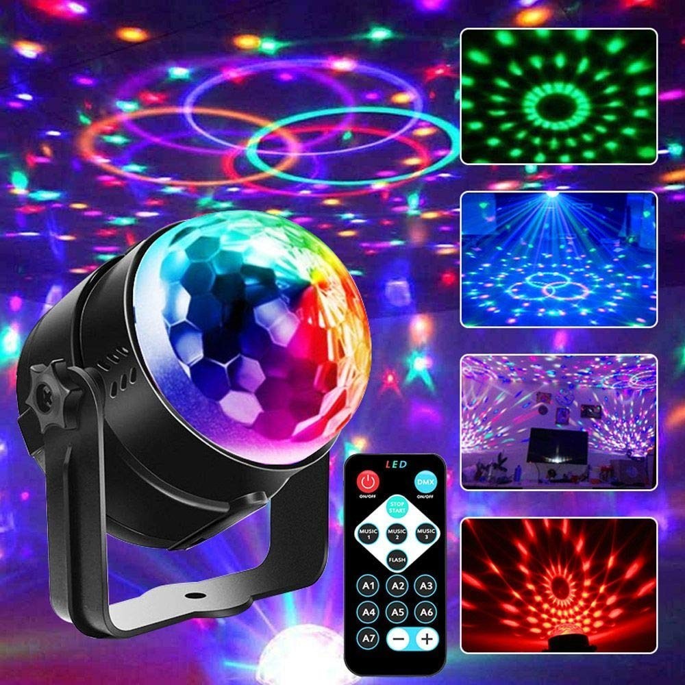 RGB LED Crystal Magic Ball Music Sensitive Sync Stage Effect Lighting ...