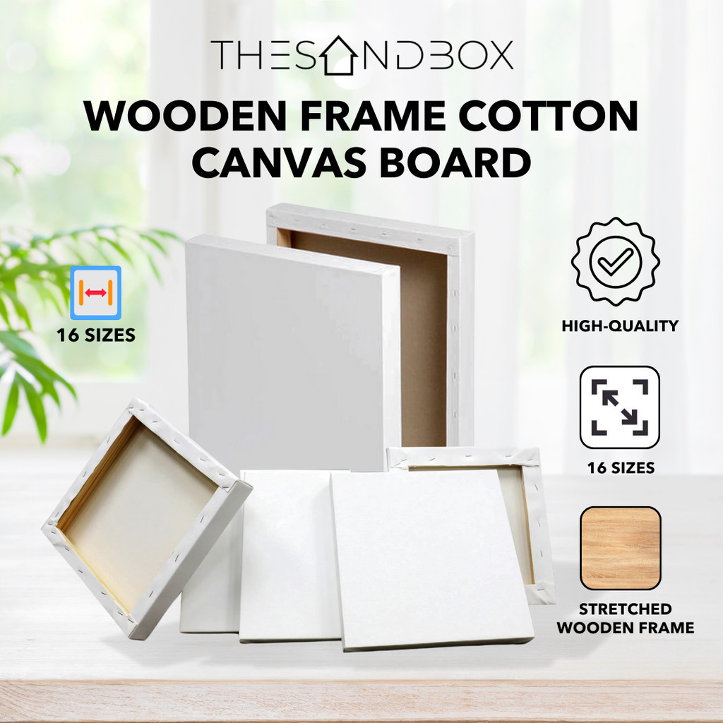 White Blank Canvas [ Board Oil Acrylic Painting Wooden Frame DIY Photo