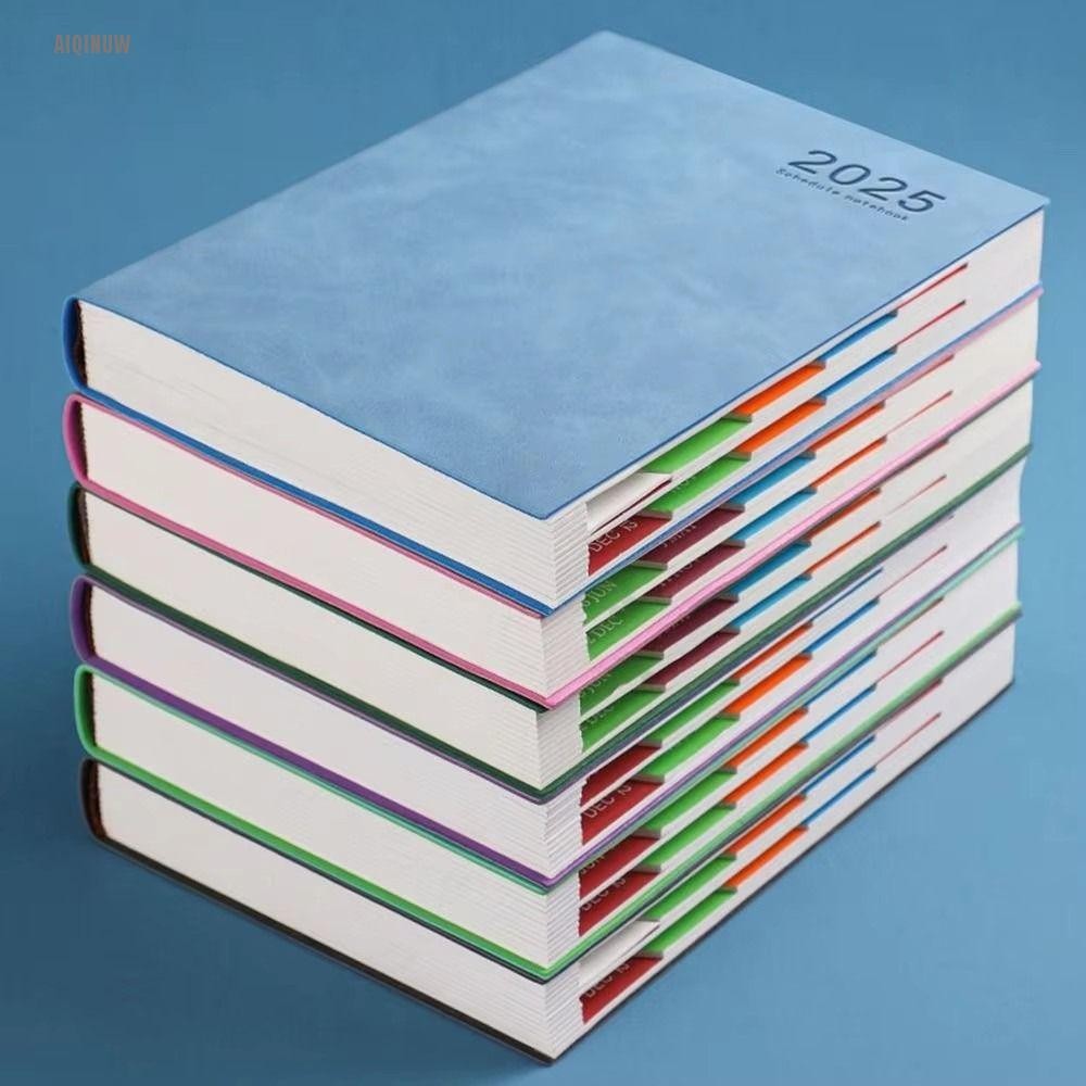 AIQINUW 2025 A5 Agenda Notebook, Thicken PU 2025 Planner Notebook ...