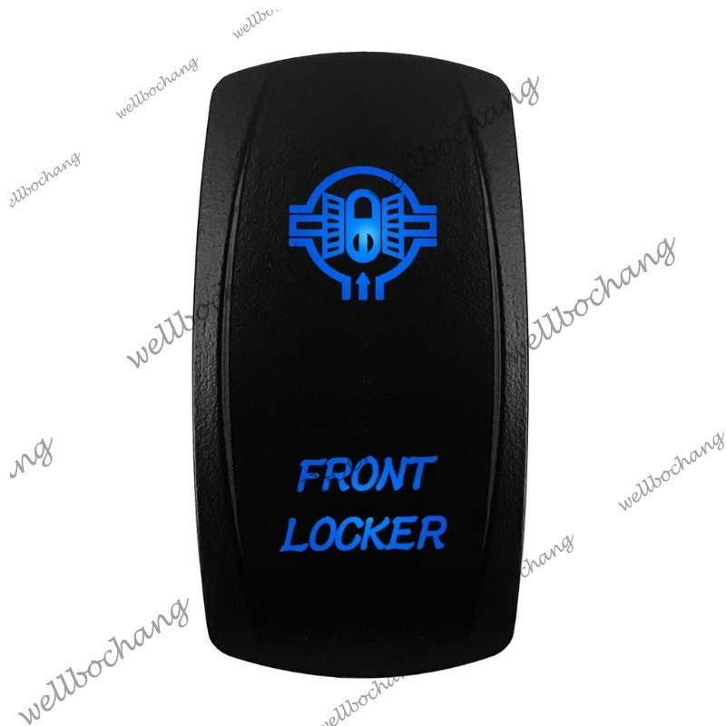 1 X Rocker Switch Logo FRONT LOCKER Pattern Car Boat Blue Led 5 Pin ...