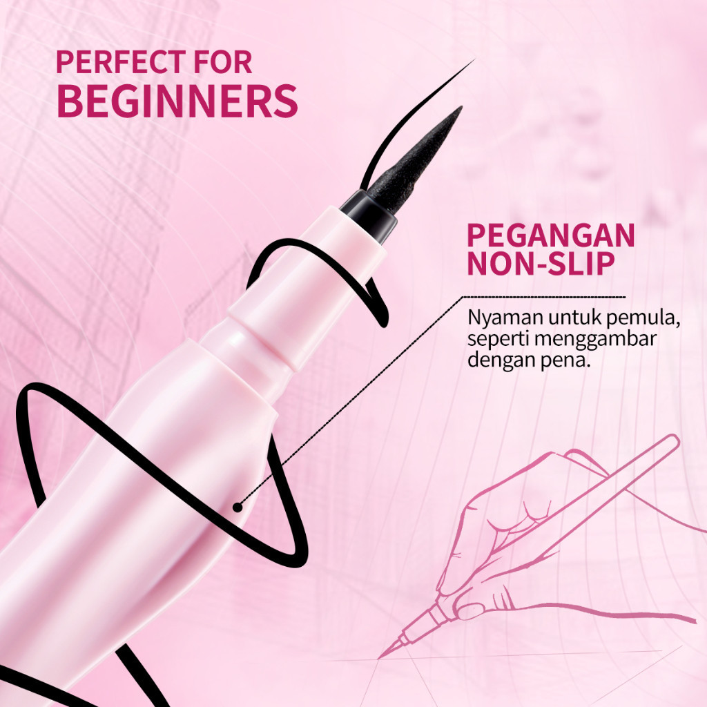 BNB barenbliss Black Eclipse Eyeliner 48H Tahan Lama Waterproof SmudgeProof / Merah Jingga Official - Gambar 4