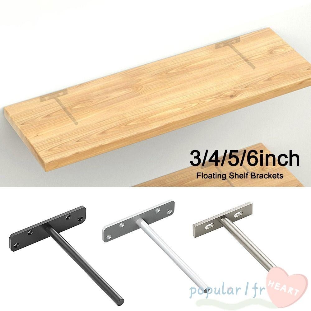 POP Shelves Brackets, Wall Mount Black Coated Floating Shelf Brackets ...