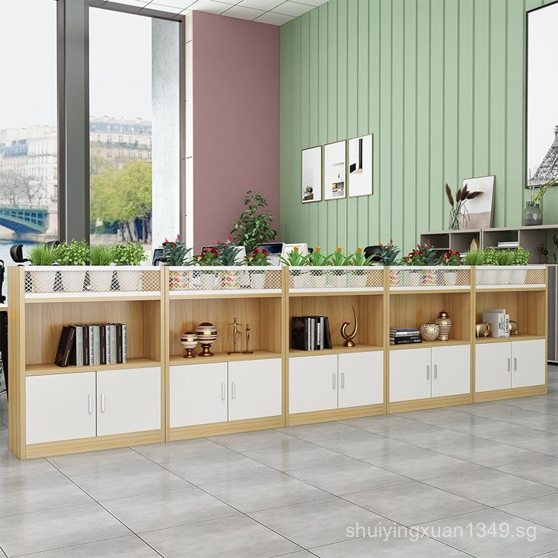 Storage Rack Partition Wall Office File Cabinet Wooden Low Cabinet ...