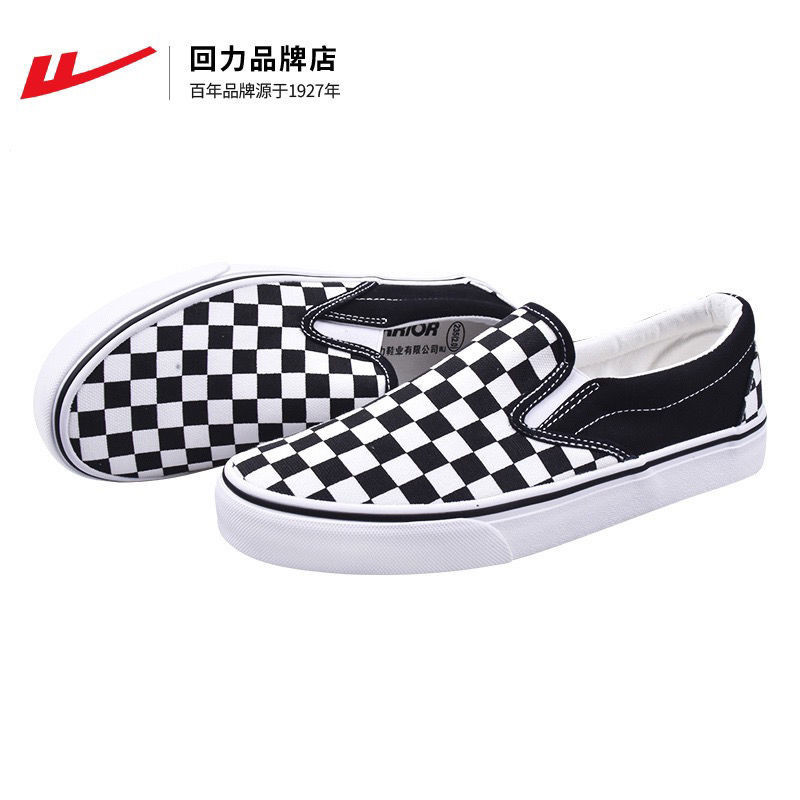 AT/💛Warrior Chessboard Plaid Canvas Shoes Spring and Summer New Couple ...