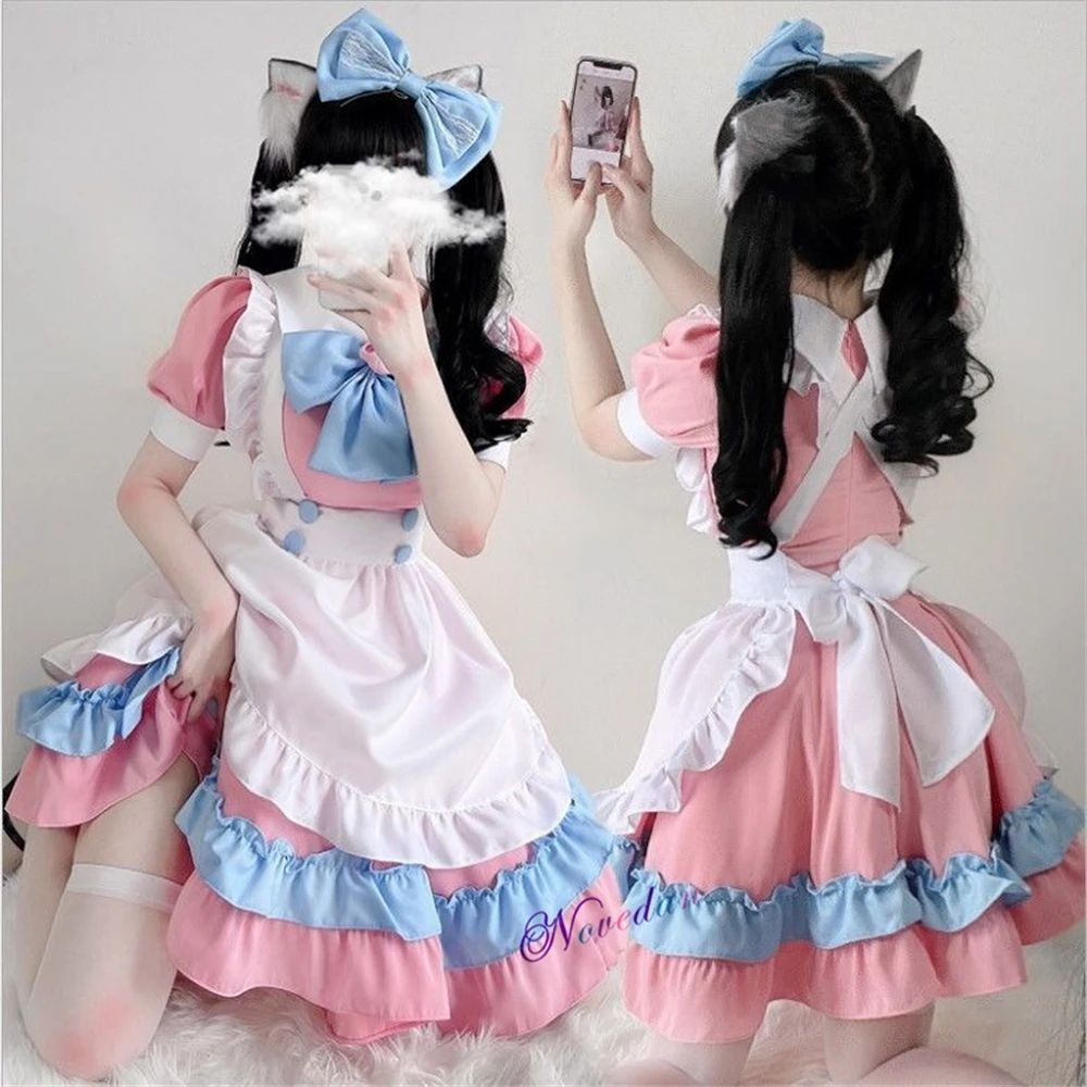 Cute Sweet Lolita Maid Outfit Cosplay Plus Size French Maid Costume Women  Men Male Lovely Maid Cosplay Halloween Party | Shopee Singapore