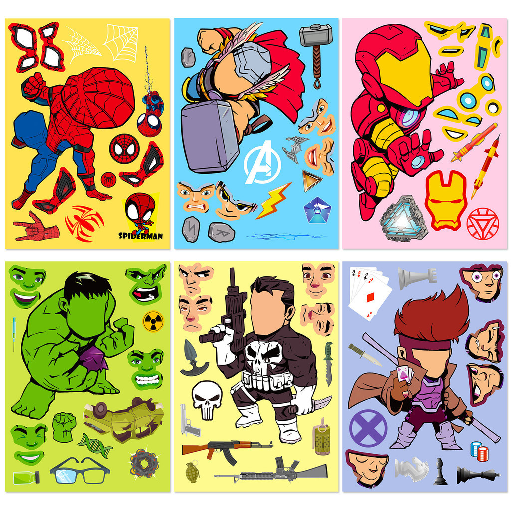 Set 4 Stickers Flicker Marvel Super-Heroes - Gumball Machine (1966) - Hulk