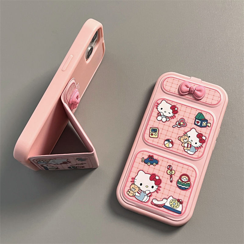 Hello Kitty Phone Case For IPhone Hello Kitty Pink Bow Rhinestone Phone Case  For IPhone 16/15/14/13/12/11 - Cute Bling Cute IPhone 14 Case