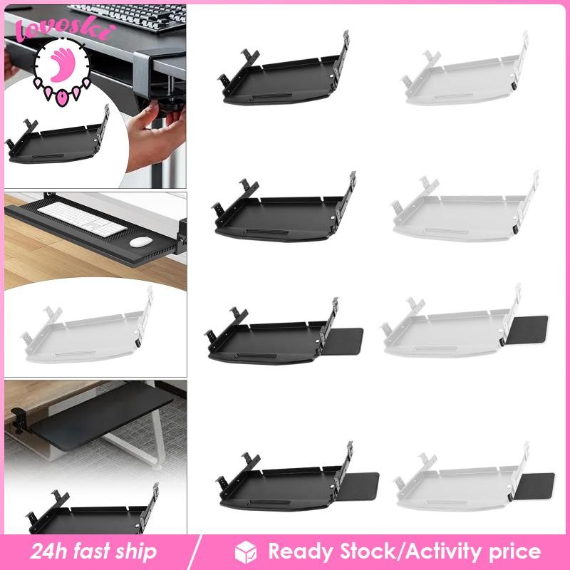 [Lovoski] Keyboard Tray Under Desk Sliding Keyboard Drawer for Typing ...