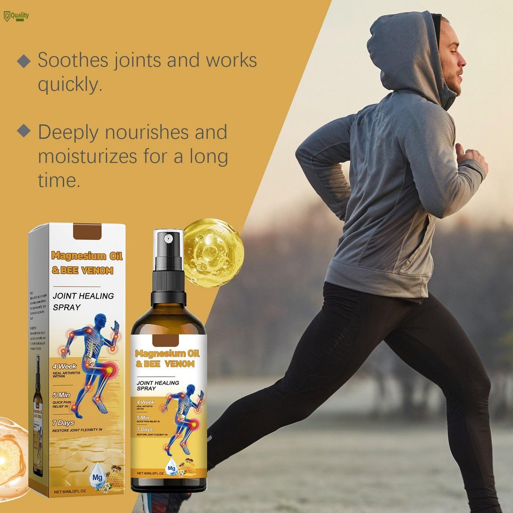 Magnesium Oil Bee Venom Joint Healing Spray Reduce Pain Relieve Muscle ...