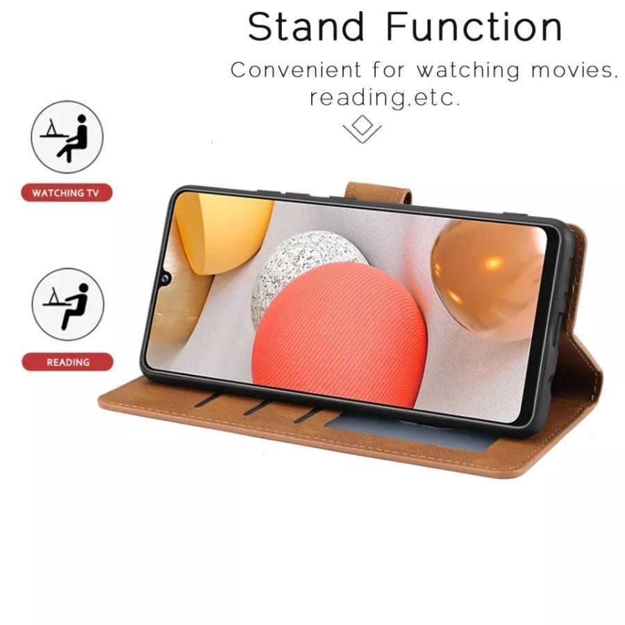 Leather Case Casing Kulit Flip Wallet Cover Case Flip Case XIAOMI REDMI 10C / XIAOMI POCO C40 - Gambar 3