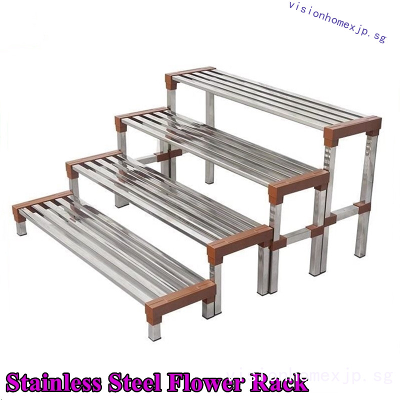 Stainless Steel Flower Rack Indoor Outdoor Metal Plant Rack Ladder ...
