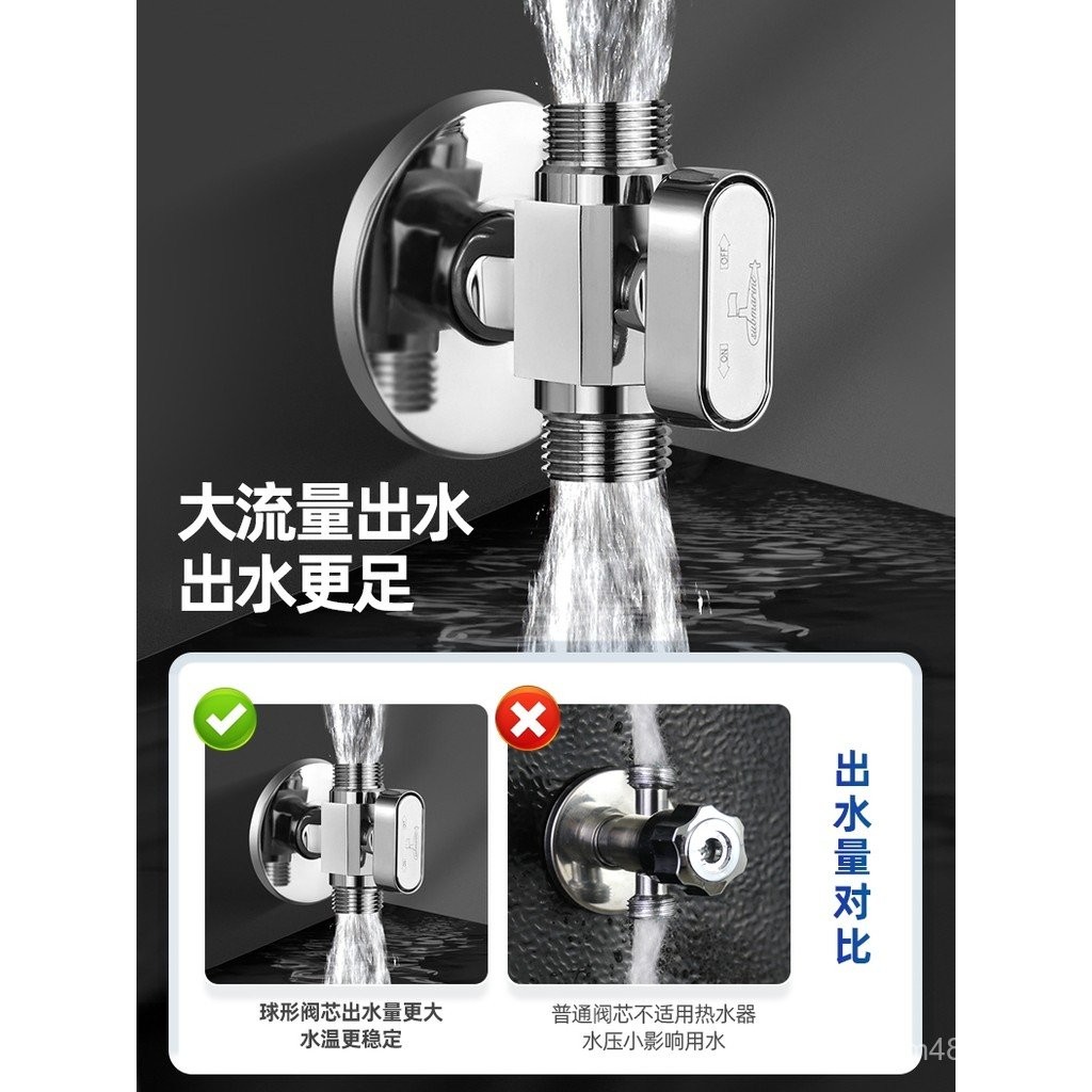 Submarine Ball Valve All Copper One Inlet Two Outlet Angle Valve Three ...