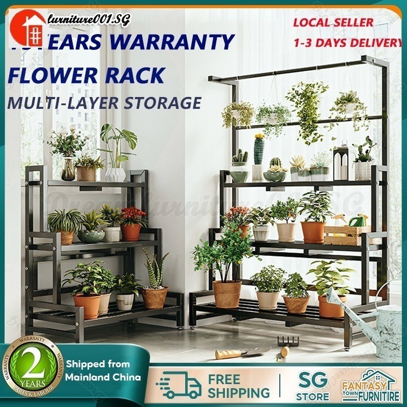 Flower Rack 2/3/4 Tiers Balcony Multi Layer Cast Iron Metal Plant Rack ...