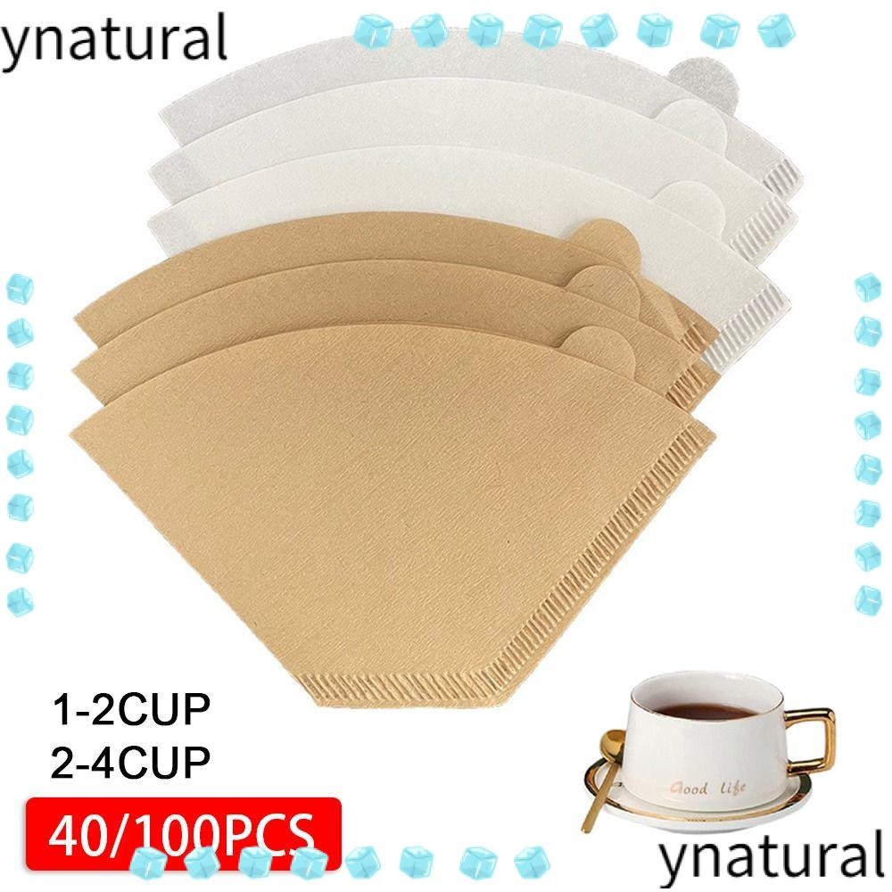YNATURAL 40/100Pcs Hand-brewed Coffee, Wood Pulp V-Shape U-Shape Coffee ...