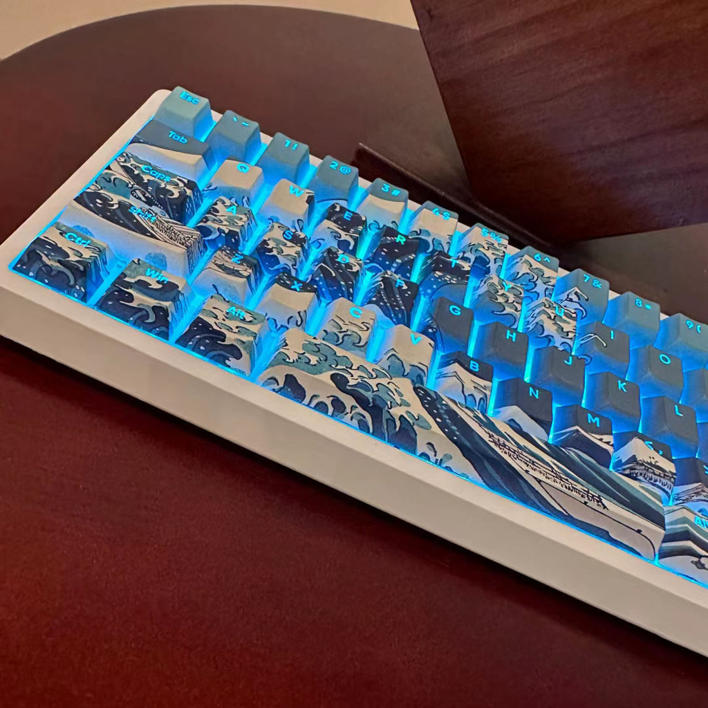 Shine Through PBT Keycap Five Sides Dye Sub Side /Top Print Keycaps 125 ...