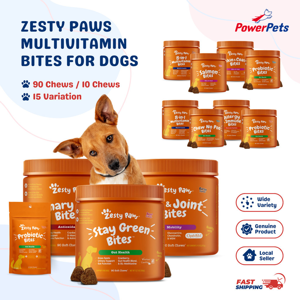 Zesty Paws Multivitamin Bites for Dogs Immune System Skin & Coat