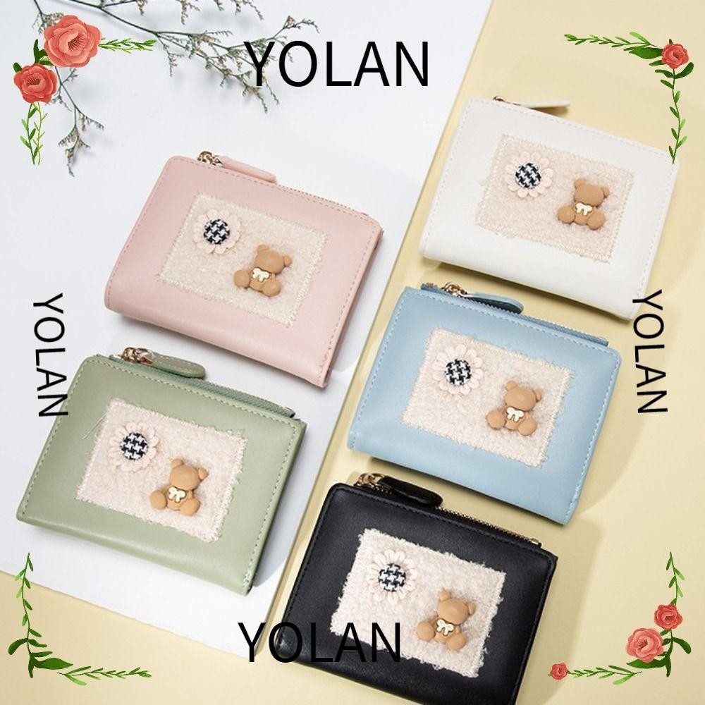 YOLANDAGOODS1 Short Wallets, PU Leather Two-fold Texture Wallet ...
